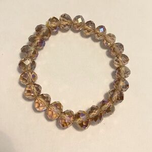 Elegant Light Purple Crystal Beaded Bracelet